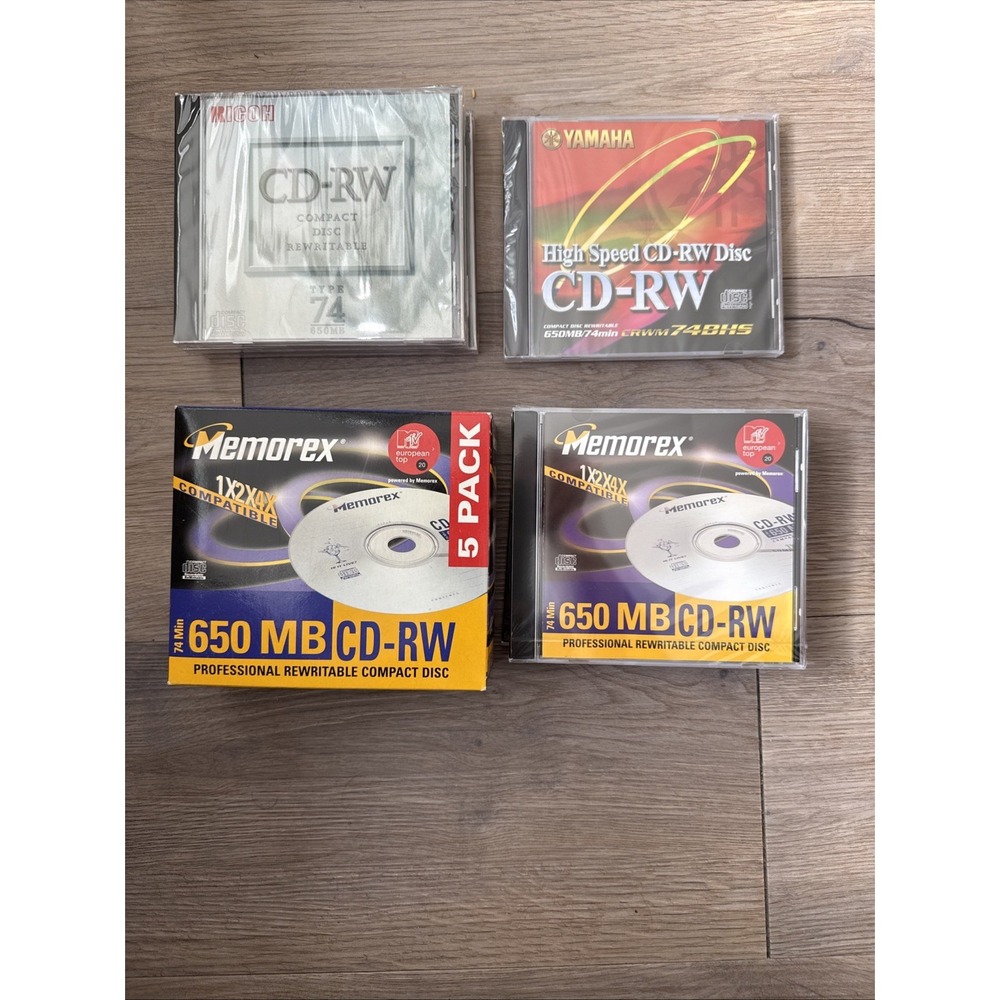 Lot Of 12 Sealed CD-RW 2x-4x Speed 74 Min 650 MB Rewritable.